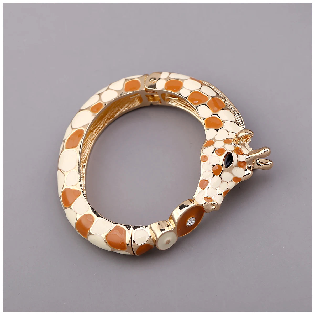 Fashion Beautiful Zebra Animal Cuff Bracelet Statement Bangle for Women Girls Gold Plated with Enamel Bracelets Bangle Jewelry