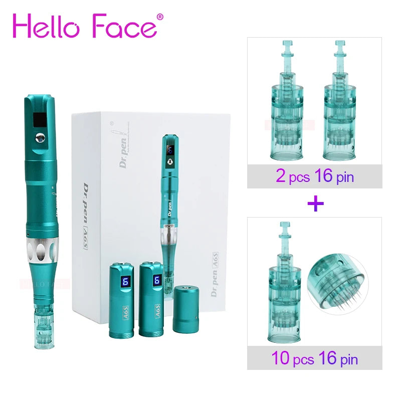 Original Dr. pen Ultima A6S With 12 Cartridge Wireless Professional Derma Pen Microneedling Machine 0.25 mm needle length