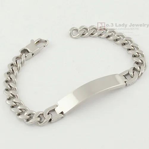 Gokadima Stainless Steel ID Bracelet For Men Jewelry masculina pulseira, Black / Rose Gold color Rock Punk Party Gift