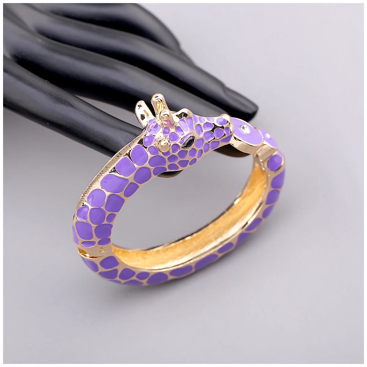 Fashion Beautiful Zebra Animal Cuff Bracelet Statement Bangle for Women Girls Gold Plated with Enamel Bracelets Bangle Jewelry