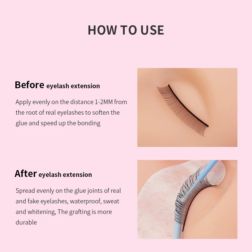 GLAMLASH 10ml/15ml Lashes Super Bonder For Eyelash Extension Bonder Private Label Grafting Eyelash Glue Quick Drying Long Last