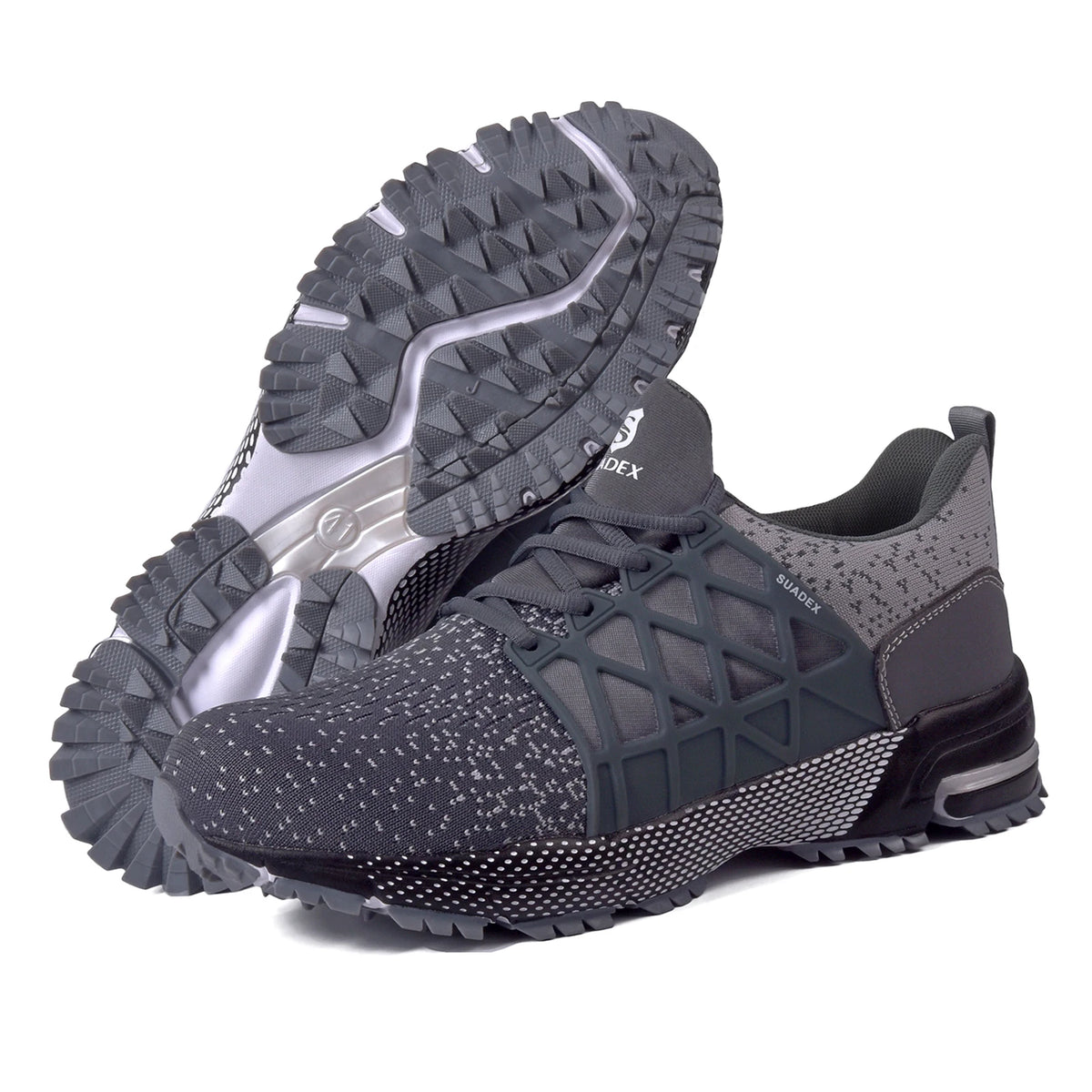 SUADEX Safety Shoes Breathable Steel Toe Boots Anti-smashing Safety Work Shoes Lightweight Men Women Work Sneaker EUR Size 37-48