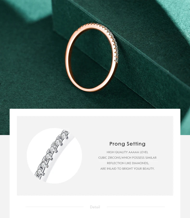 Modian Simple Elegant Silver Ring Solid 925 Sterling Silver Dazzling Clear CZ Finger Rings For Women Wedding Statement Jewelry