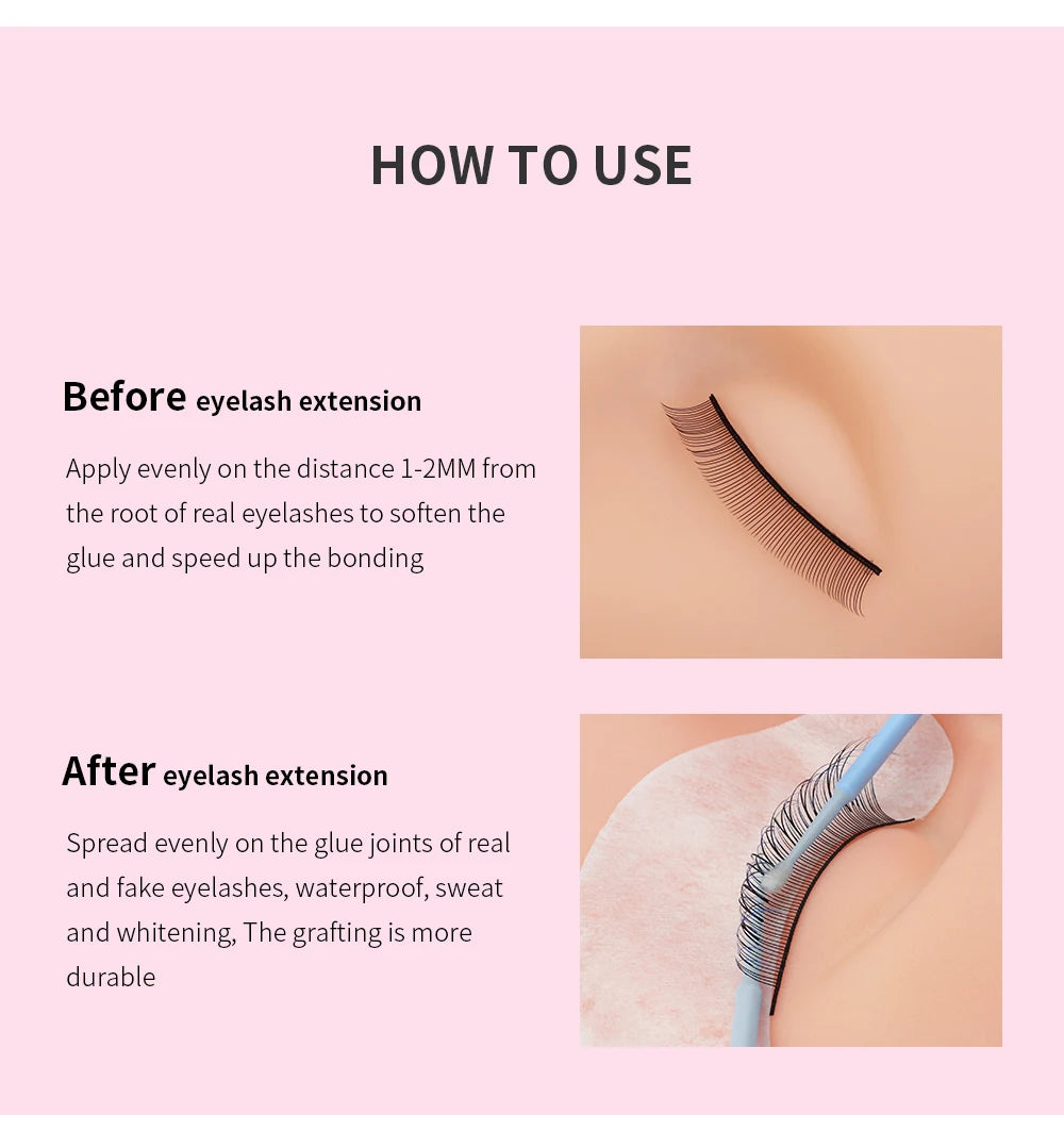 GLAMLASH 10ml/15ml Lashes Super Bonder For Eyelash Extension Bonder Private Label Grafting Eyelash Glue Quick Drying Long Last
