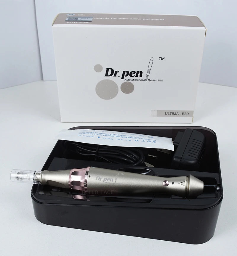 Original Dr. pen Ultima E30 Wireless Golden Derma Pen 0.25 mm needle length