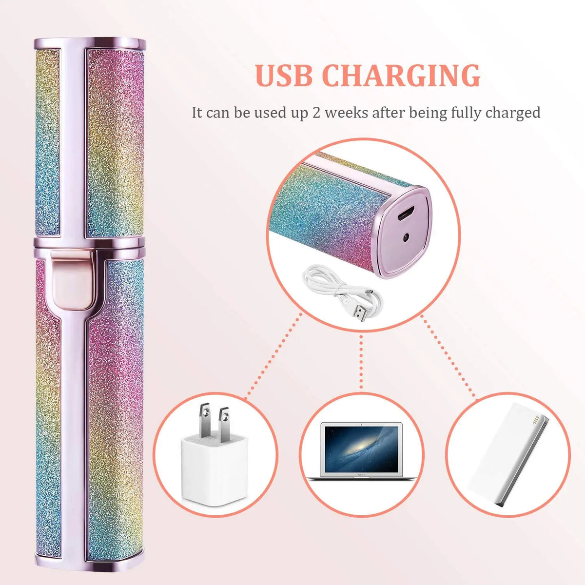 Portable 2 IN 1 Electric Epilator Eyebrow Trimmer Female Body Facial Lipstick Shape Hair Removal Women Painless Razor Shaver