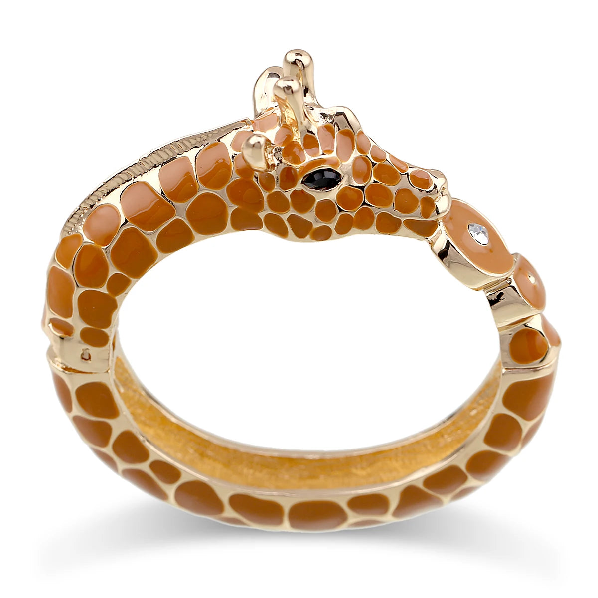 Fashion Beautiful Zebra Animal Cuff Bracelet Statement Bangle for Women Girls Gold Plated with Enamel Bracelets Bangle Jewelry