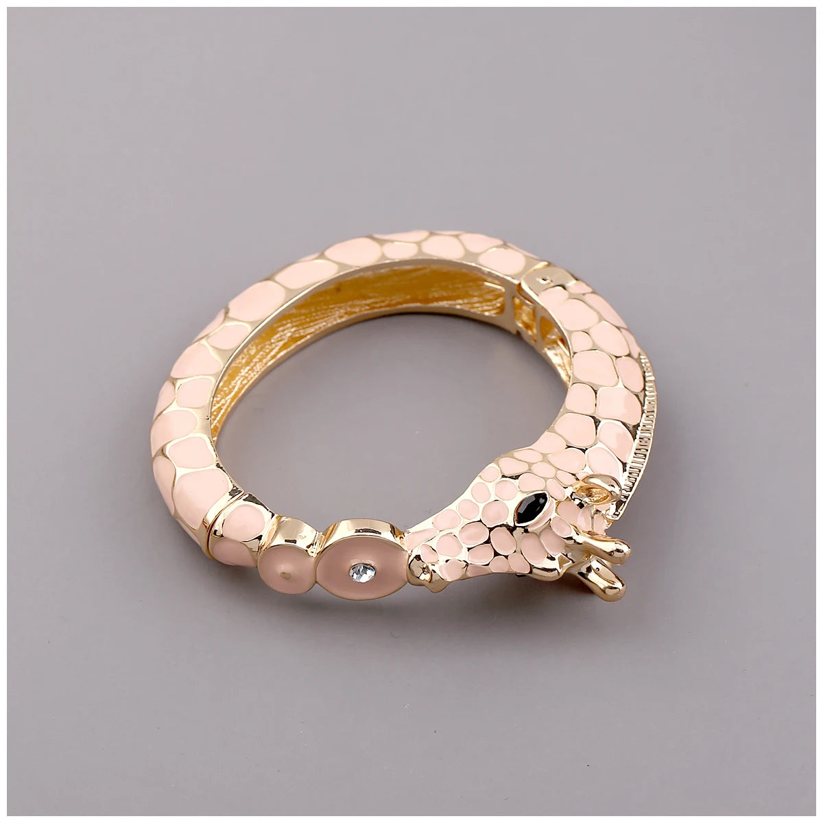 Fashion Beautiful Zebra Animal Cuff Bracelet Statement Bangle for Women Girls Gold Plated with Enamel Bracelets Bangle Jewelry