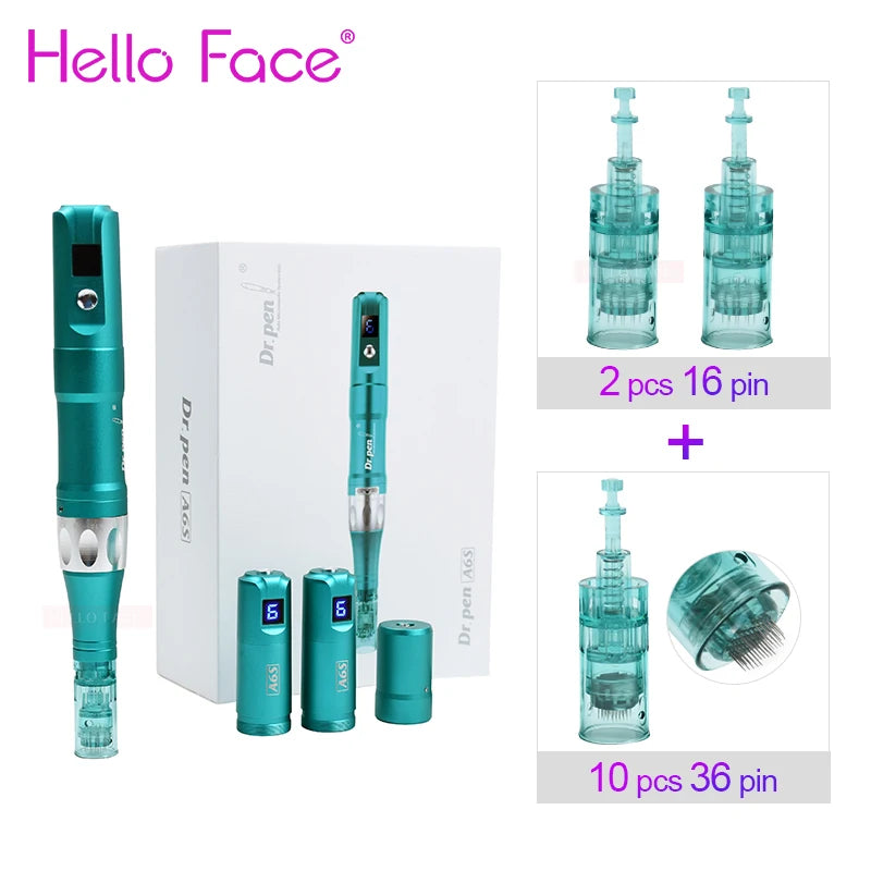 Original Dr. pen Ultima A6S With 12 Cartridge Wireless Professional Derma Pen Microneedling Machine 0.25 mm needle length