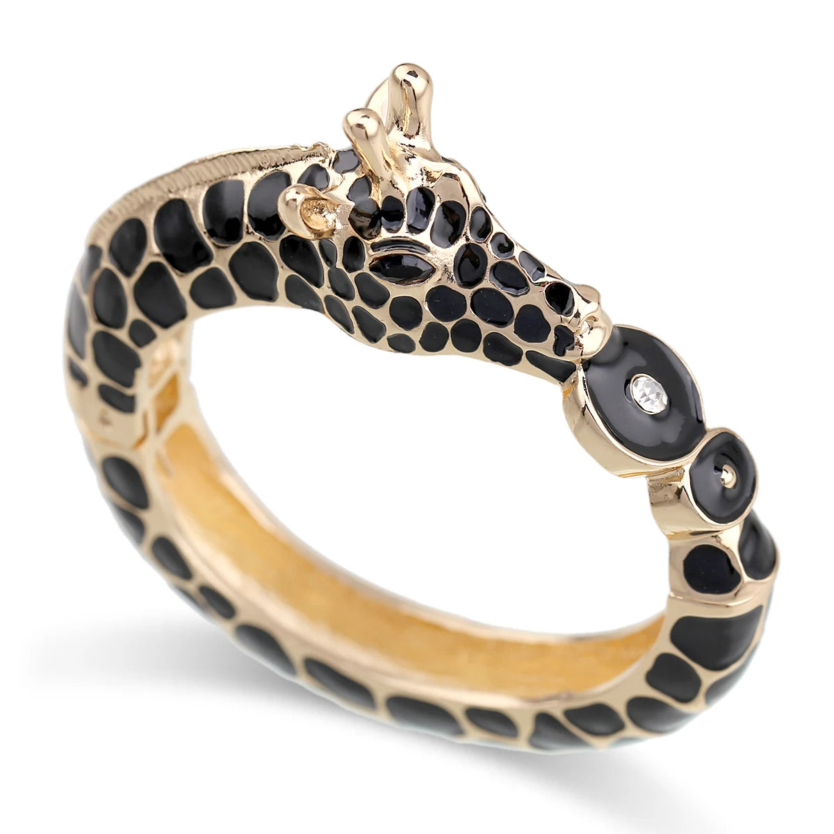 Fashion Beautiful Zebra Animal Cuff Bracelet Statement Bangle for Women Girls Gold Plated with Enamel Bracelets Bangle Jewelry