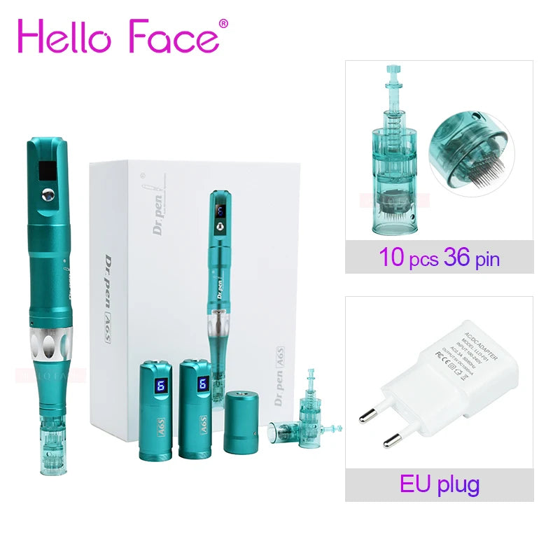 Original Dr. pen Ultima A6S With 12 Cartridge Wireless Professional Derma Pen Microneedling Machine 0.25 mm needle length