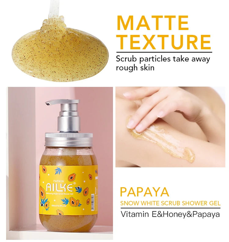 AILKE Bath foam female Whitening brightening  Scrub fragrant   body wash skin care lotion  Exfoliating Shampoo shower Gel spa