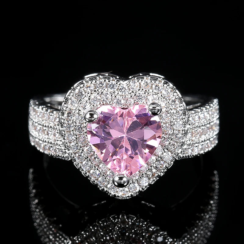 Kinel New 585 Rose Gold Unusual Rings For Women Micro Wax Inlay Spherical Natural Zircon Rings Wedding Trend Wedding Jewelry