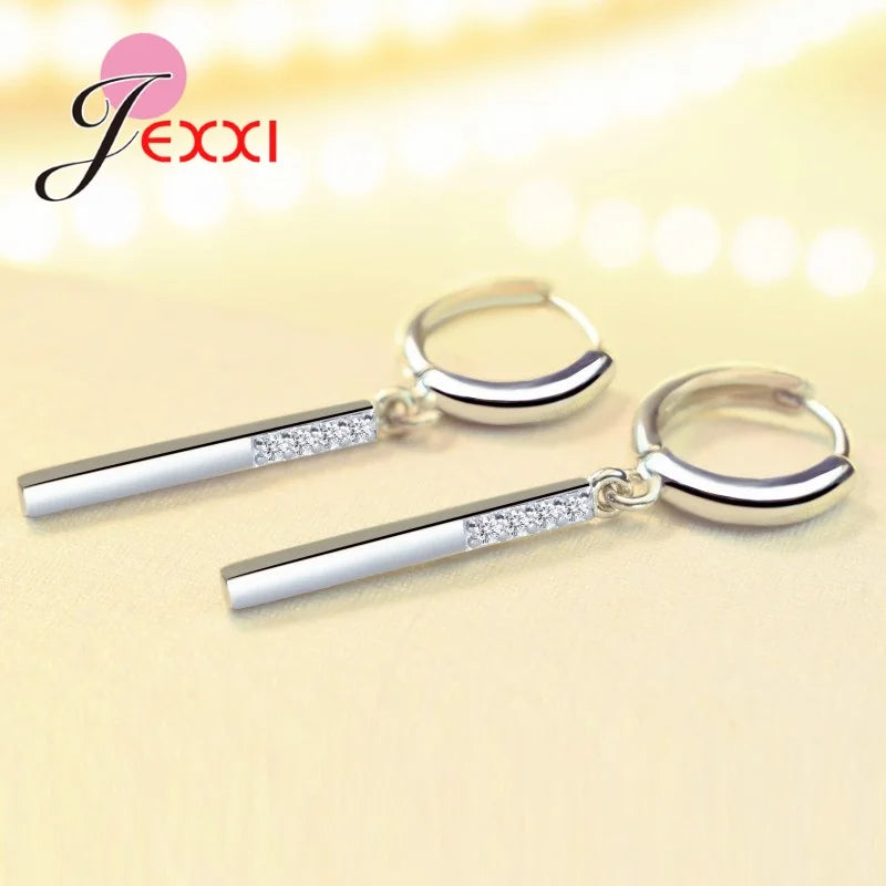 925 Sterling Silver Fashion Ear Jewelry Novel Design Simple Style Dangle Earrings For Women Wedding Engagement Jewelry