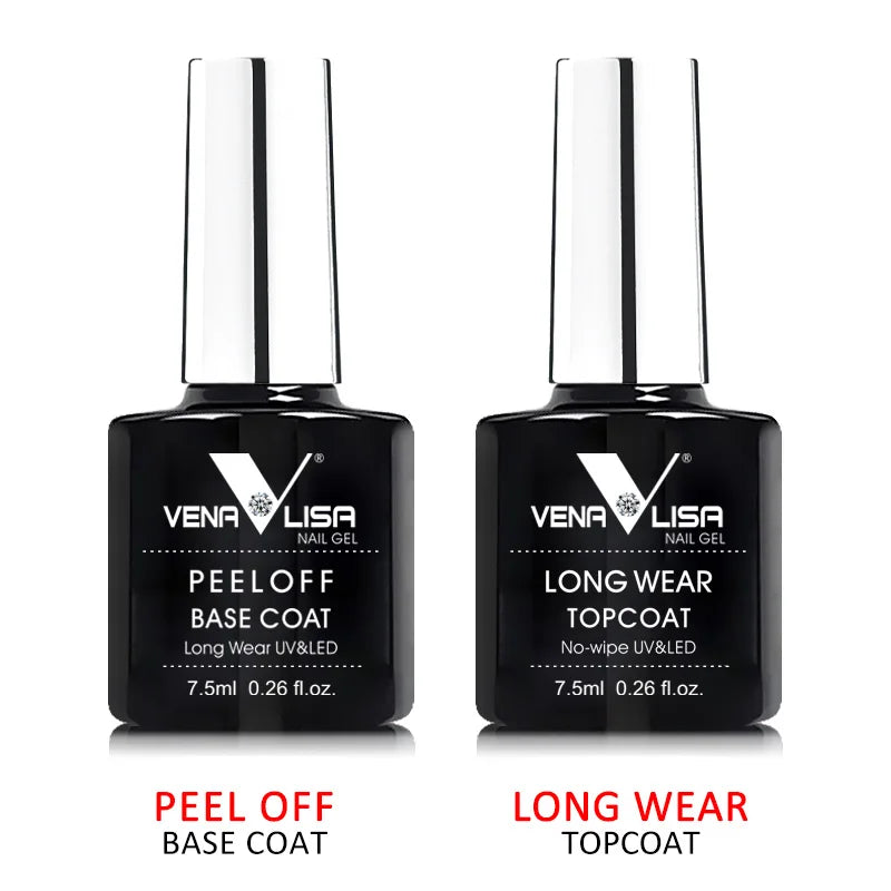 VENALISA New Arrival Long Wear Tempered Nowipe Top Coat Easy Peel Off Water Base Coat Basic Nail Gel Polish Enamel Varnish Gels