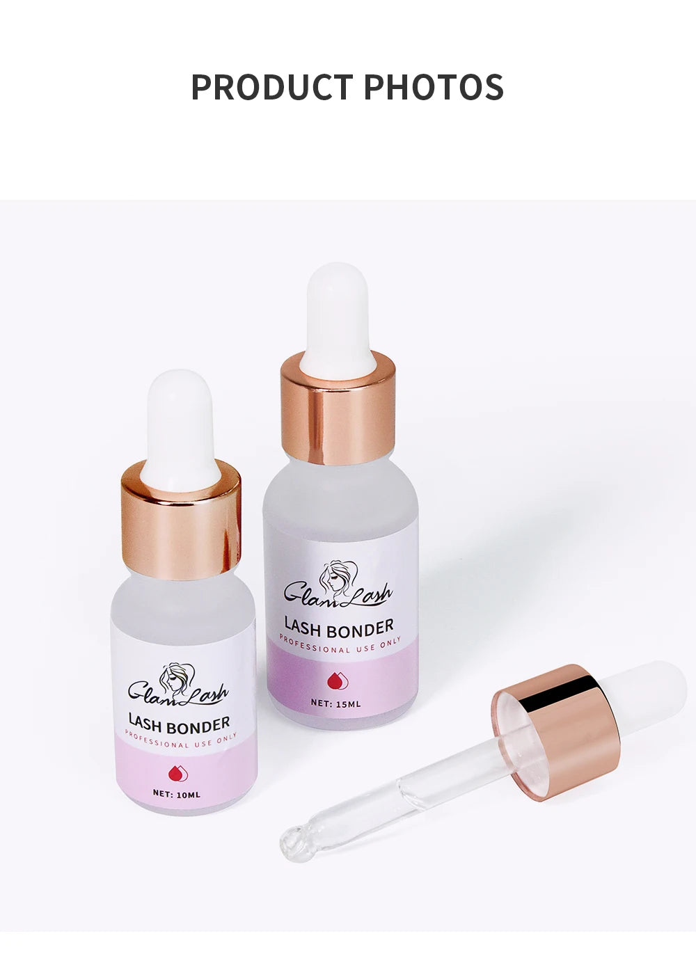 GLAMLASH 10ml/15ml Lashes Super Bonder For Eyelash Extension Bonder Private Label Grafting Eyelash Glue Quick Drying Long Last