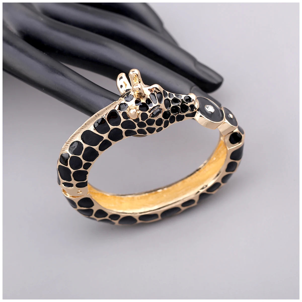 Fashion Beautiful Zebra Animal Cuff Bracelet Statement Bangle for Women Girls Gold Plated with Enamel Bracelets Bangle Jewelry