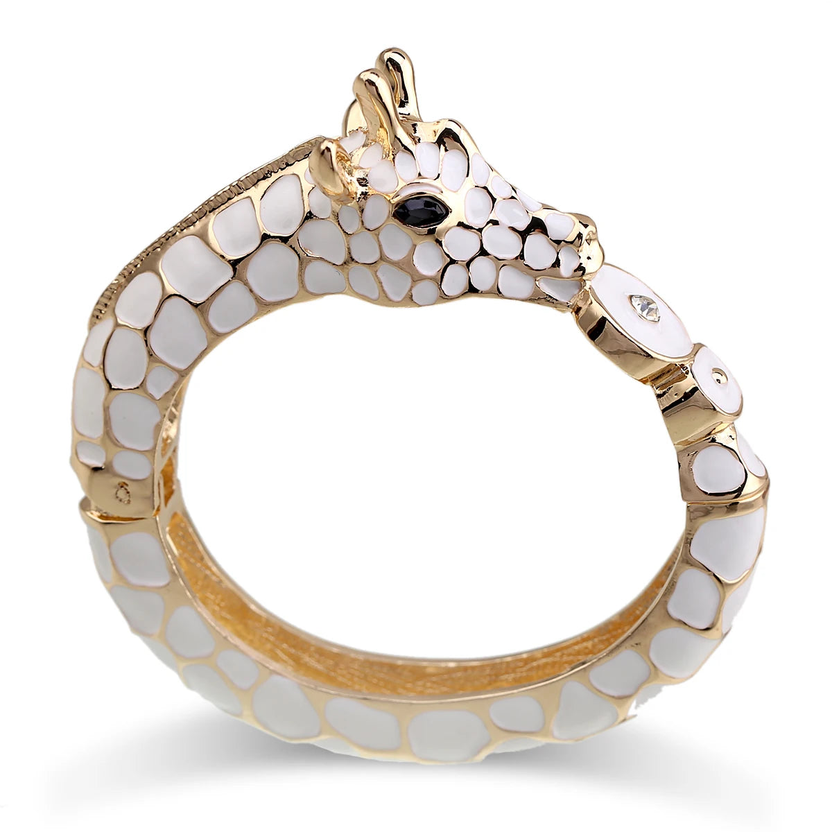Fashion Beautiful Zebra Animal Cuff Bracelet Statement Bangle for Women Girls Gold Plated with Enamel Bracelets Bangle Jewelry