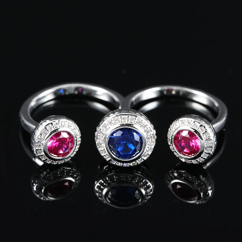 Kinel New 585 Rose Gold Unusual Rings For Women Micro Wax Inlay Spherical Natural Zircon Rings Wedding Trend Wedding Jewelry