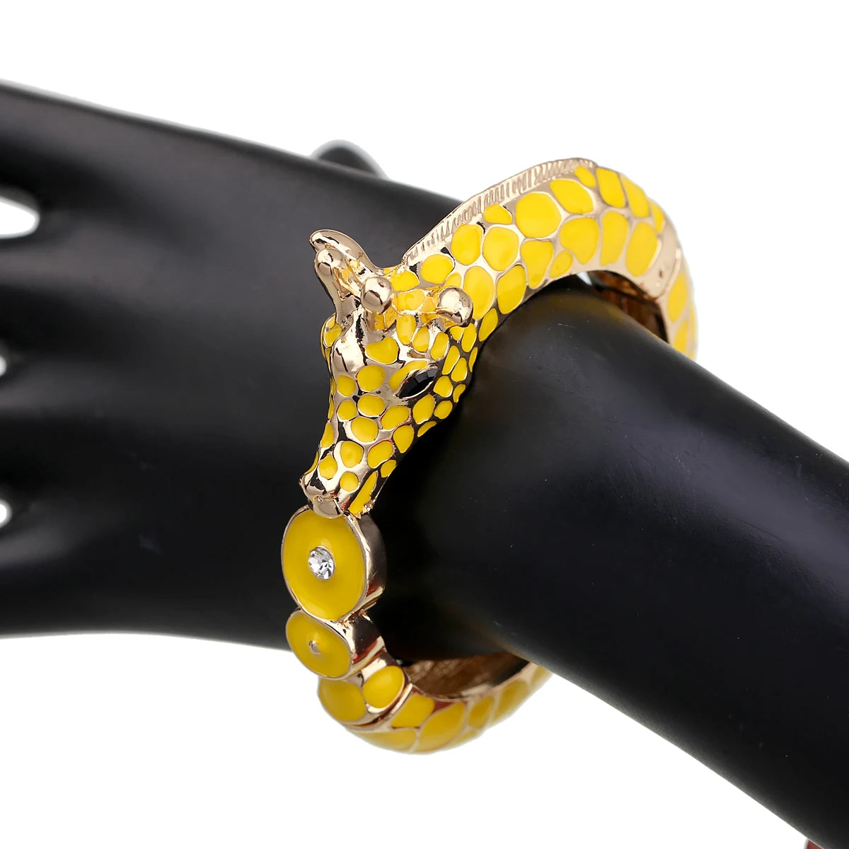 Fashion Beautiful Zebra Animal Cuff Bracelet Statement Bangle for Women Girls Gold Plated with Enamel Bracelets Bangle Jewelry