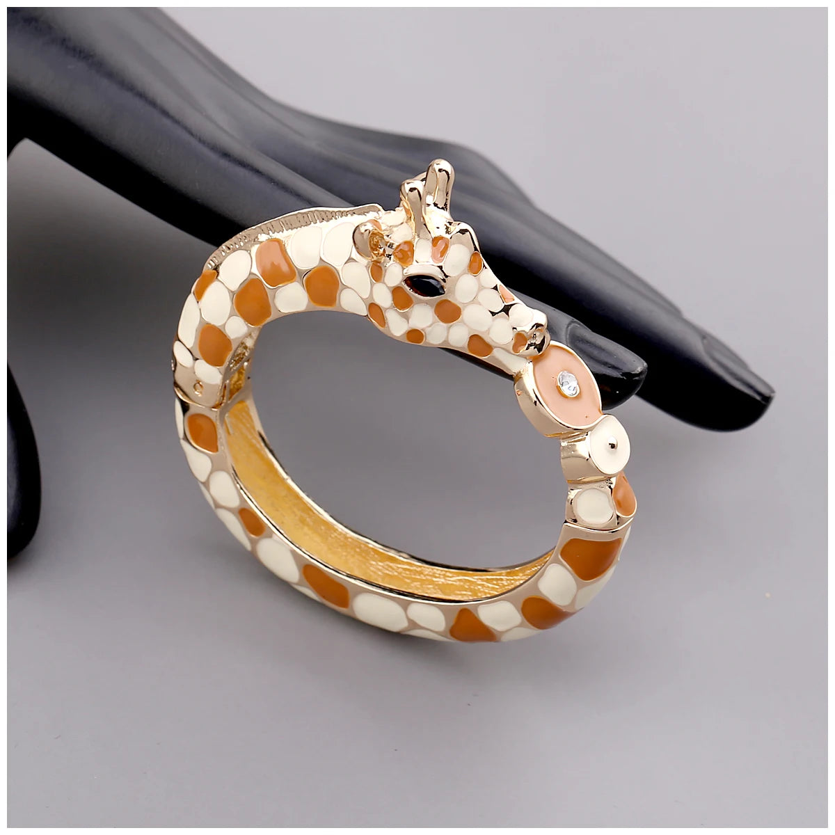 Fashion Beautiful Zebra Animal Cuff Bracelet Statement Bangle for Women Girls Gold Plated with Enamel Bracelets Bangle Jewelry