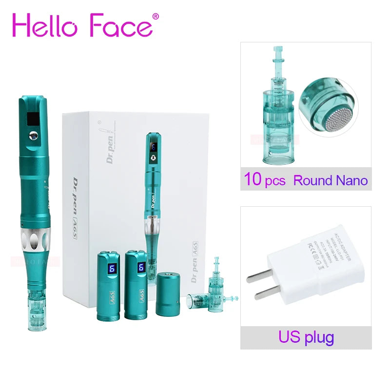 Original Dr. pen Ultima A6S With 12 Cartridge Wireless Professional Derma Pen Microneedling Machine 0.25 mm needle length
