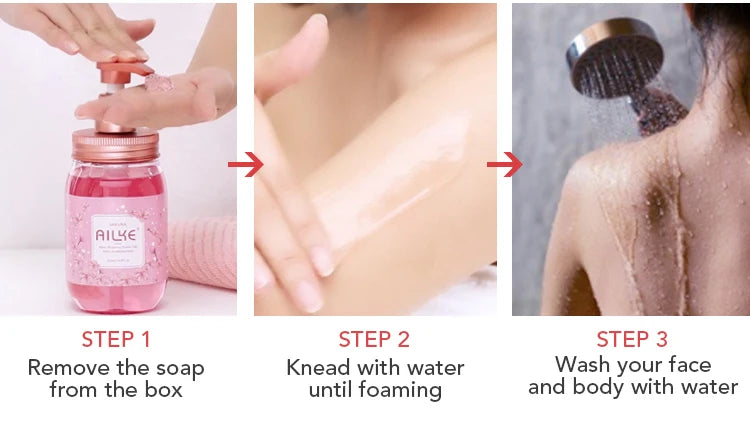 AILKE Bath foam female Whitening brightening  Scrub fragrant   body wash skin care lotion  Exfoliating Shampoo shower Gel spa