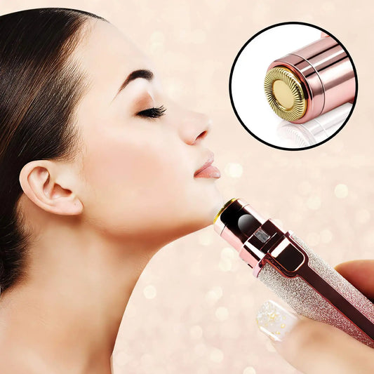 Portable 2 IN 1 Electric Epilator Eyebrow Trimmer Female Body Facial Lipstick Shape Hair Removal Women Painless Razor Shaver