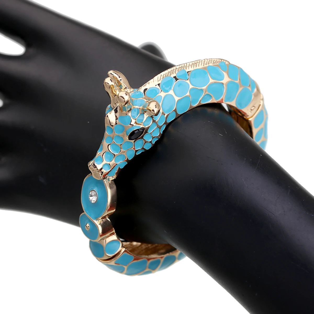 Fashion Beautiful Zebra Animal Cuff Bracelet Statement Bangle for Women Girls Gold Plated with Enamel Bracelets Bangle Jewelry