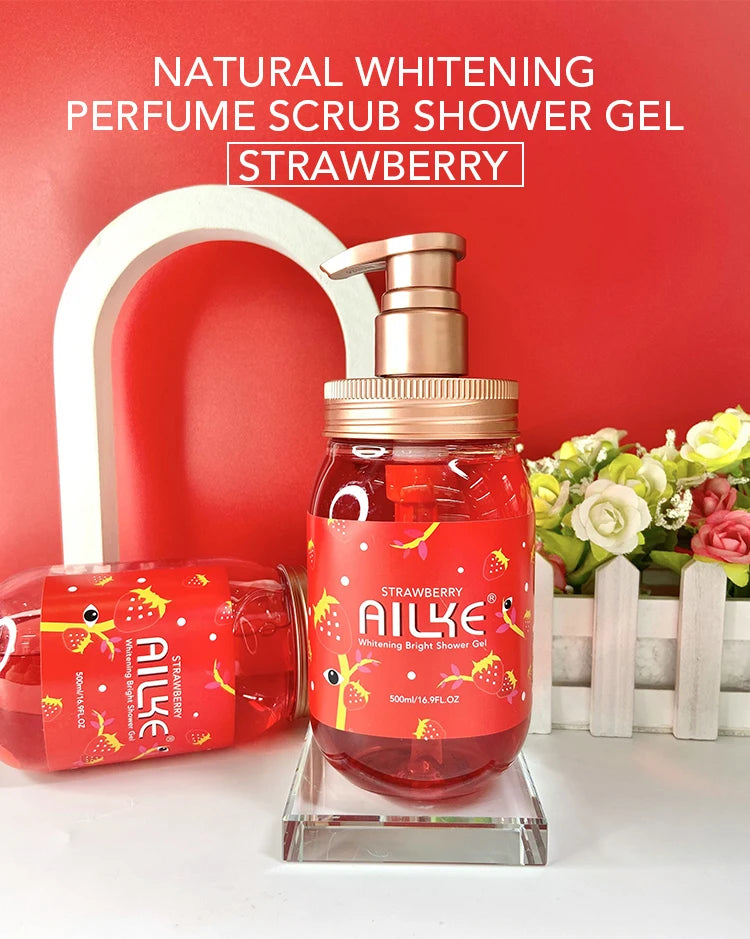 AILKE Bath foam female Whitening brightening  Scrub fragrant   body wash skin care lotion  Exfoliating Shampoo shower Gel spa