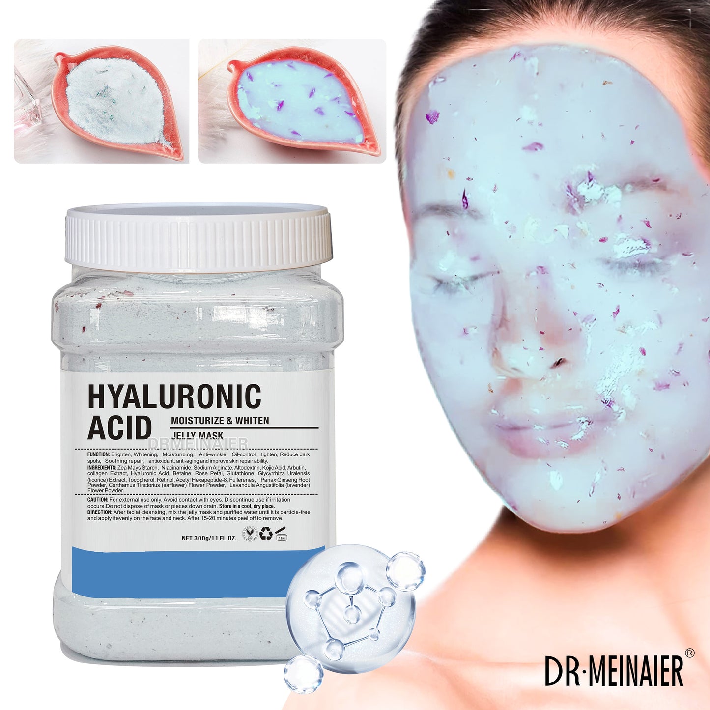 650g Gold Jelly Mask Powder Vampire DIY Plant Powder Masks Peel Off Vitamin C Hyaluronic Acid Facial Skin Care Rose Mud Mask