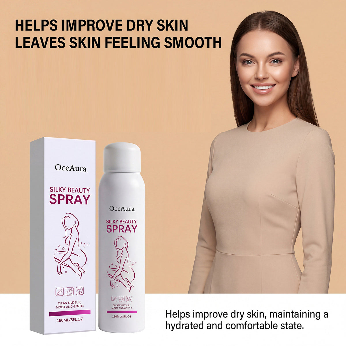 OCEAURA Body Hair Removal Spray Soothing Soften Hair Roots Underarm Hair Growth Inhibitor Smoothing Painless Depilatory Spray