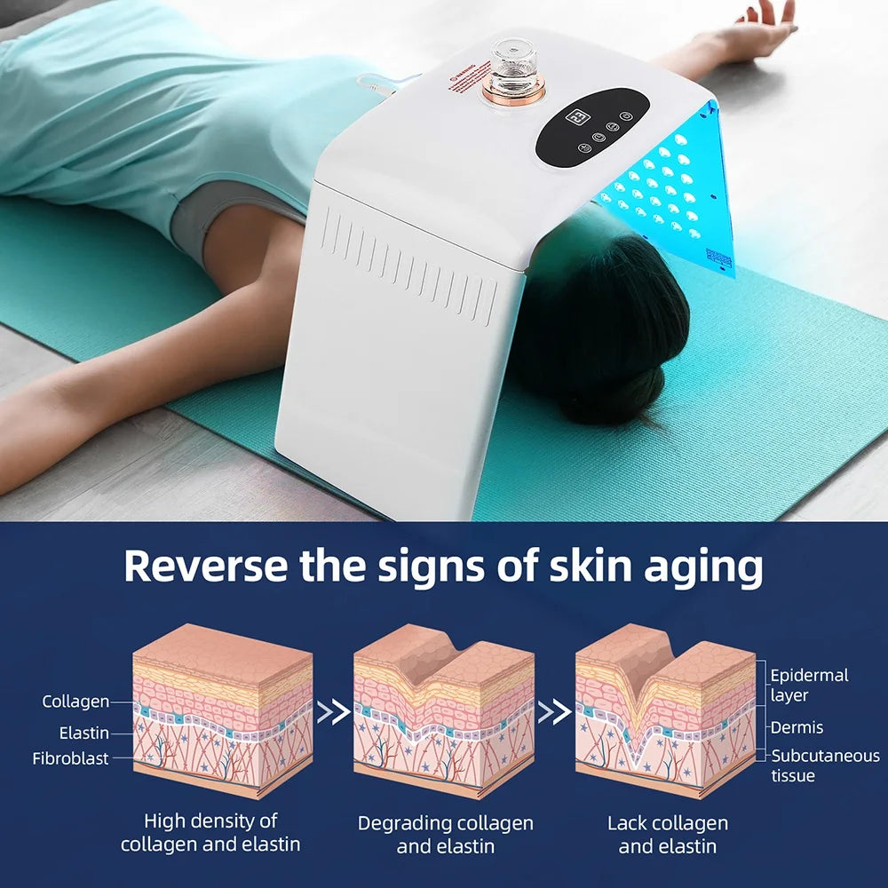 Foldable 7 Colors LED Photon Machine With 3 Levels Nano Spray Skin Moisturizing Face&Body Mask Beauty Salon Home Use Skin Care