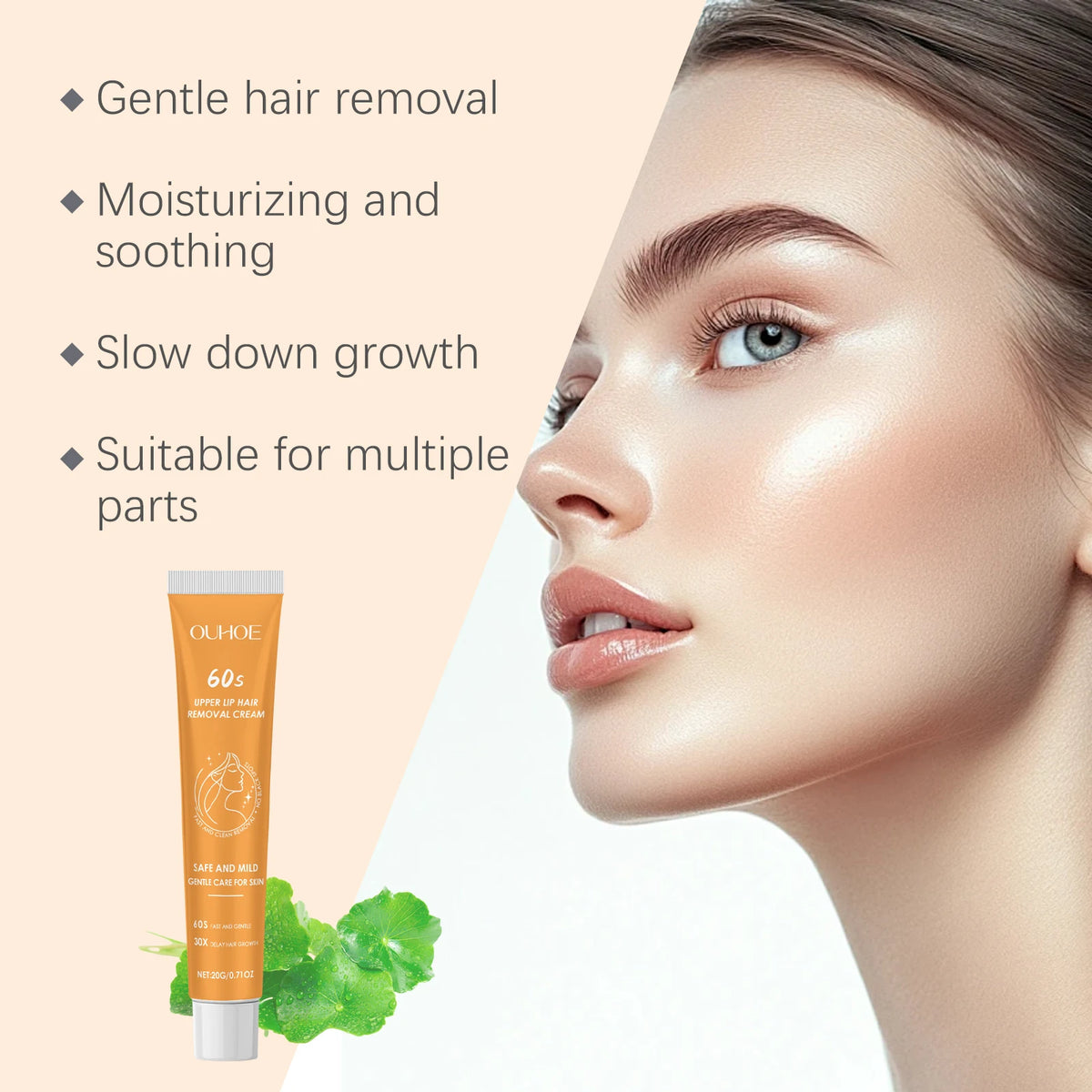 Centella Asiatica Hair Removal Cream Gentle Vaseline Painless Health Hair Remover Growth Inhibitor For Body Lip Armpits Leg Care