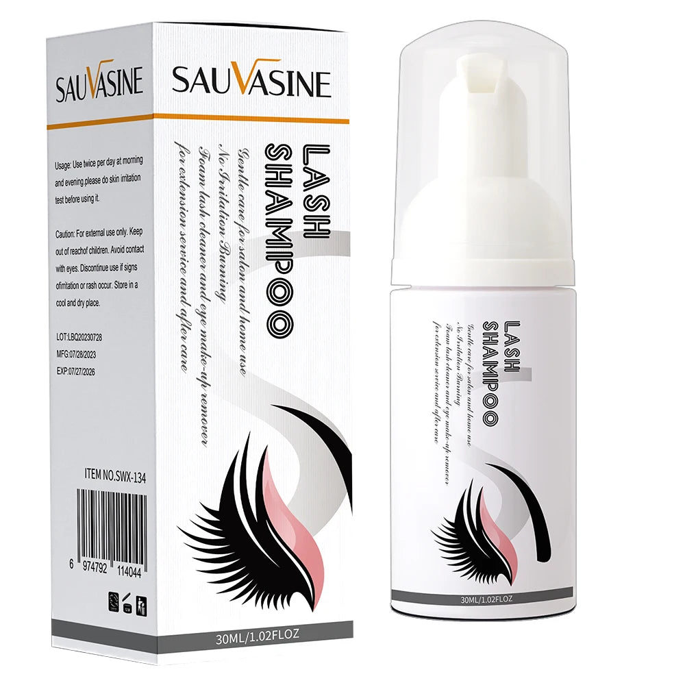 50ML Eyelash Extension Cleanser Shampoo Kit Mousse Fast Makeup Glue Removal Foam Set For Women Deeply Cleaning With Brush