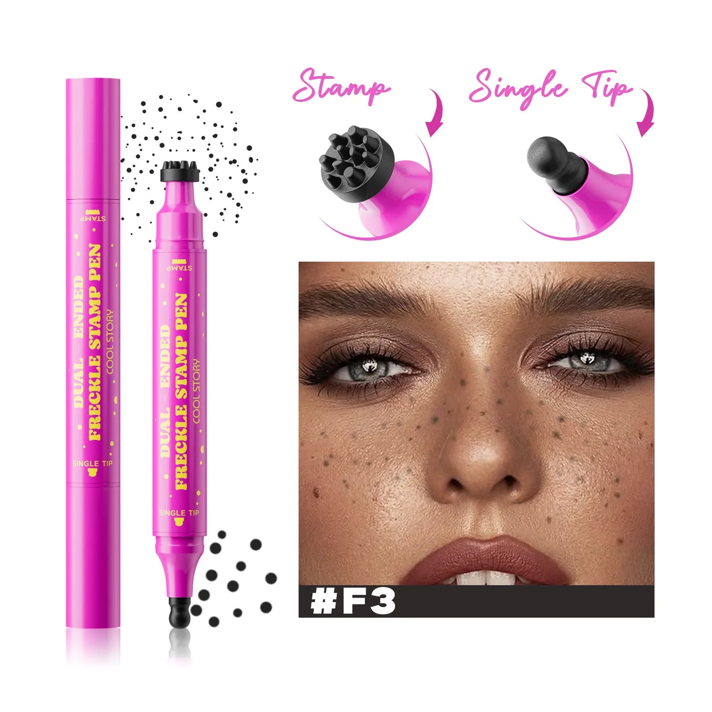 Double Eyeliner Freckles Pen All-in-One Natural Waterproof Lasting Seal Spot Pen Natural Simulation Concealer Pen Makeup Tools