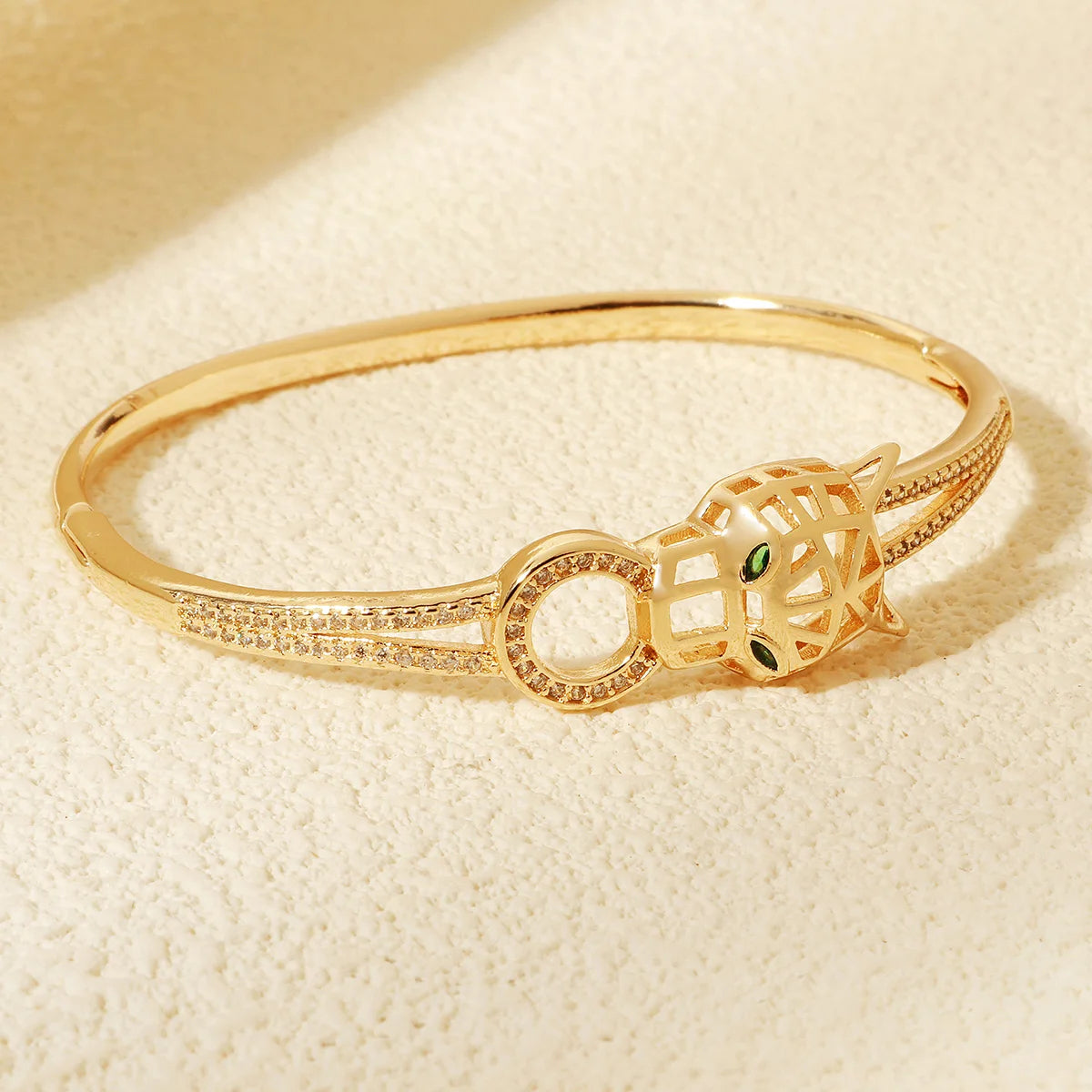 Miallo Fashion Golden Women's Snake Stainless Steel Bracelets Green Eyes Summer Bangles Brand Jewelry Accessories As Gifts
