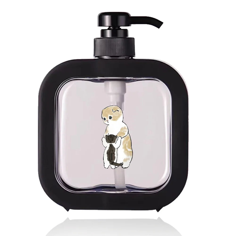 Detachable Hand Sanitizer Container Large Capacity Pump Lotion Bottle Soap Dispenser Home Travel Organizer Cat Pattern