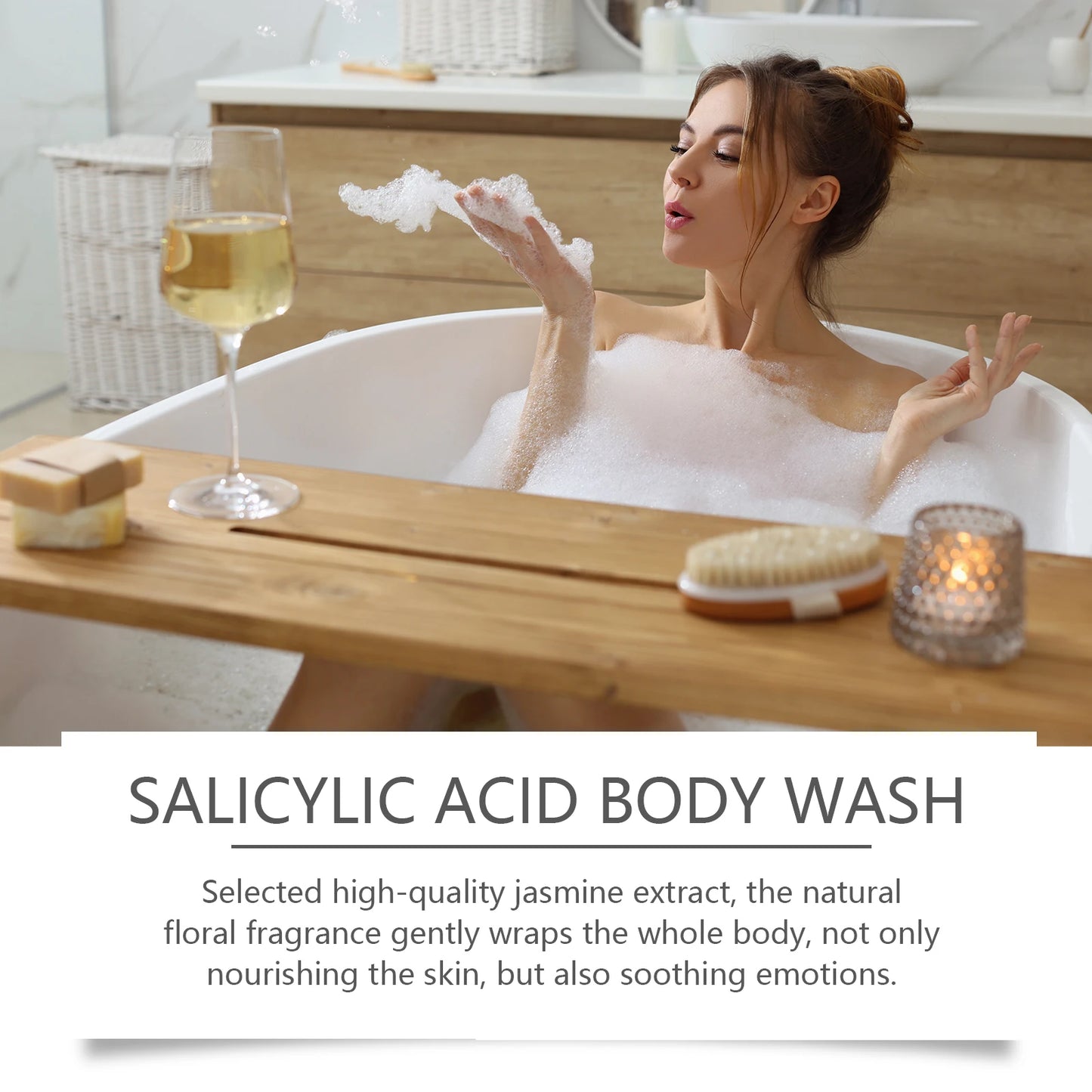 Oce Aura Salicylic Acid Shower Gel Daily Gentle Cleanse Exfoliate Oil Control Refreshing Comfortable Lubrication for Clear Skin