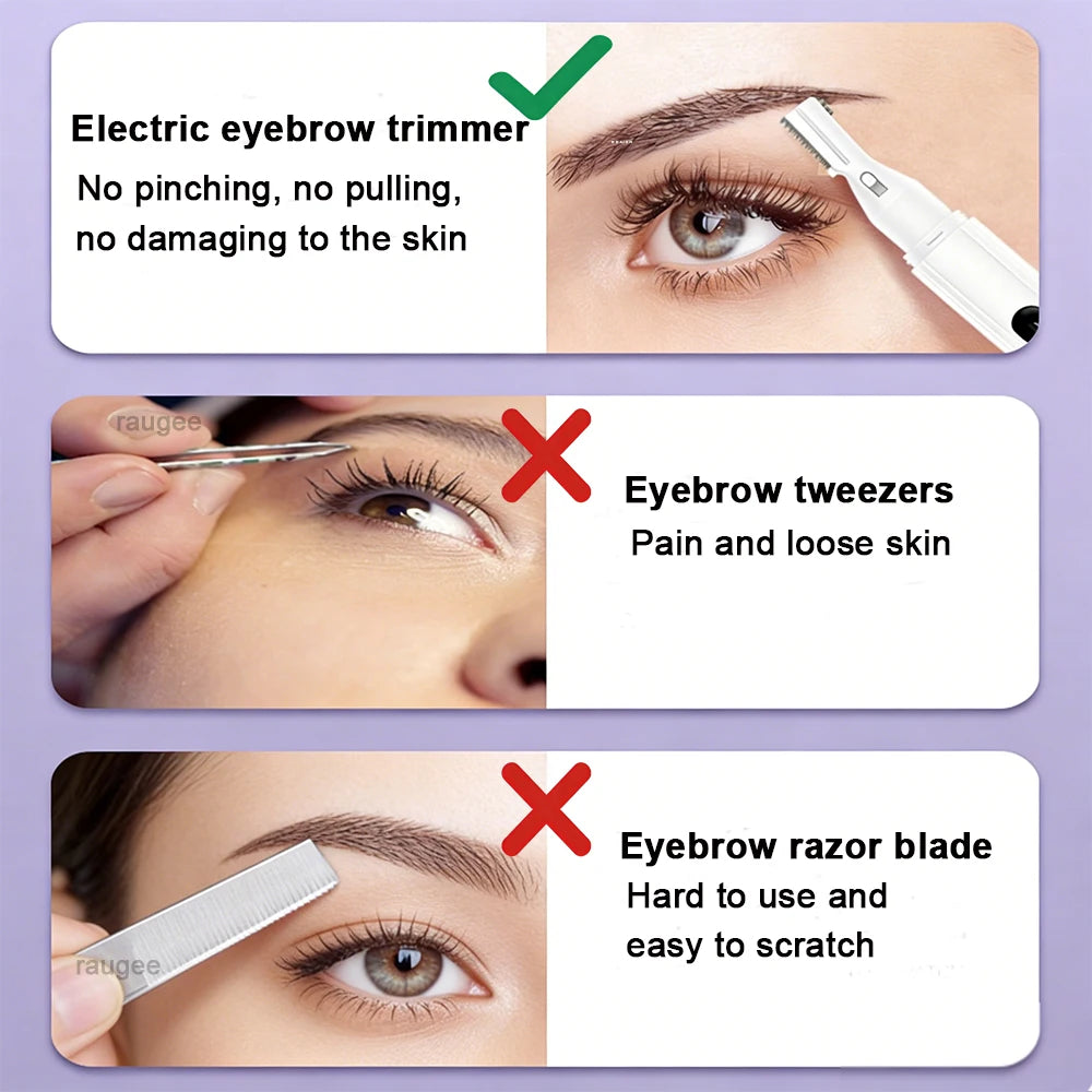 Electric Eyebrow Trimmer Electric Face Hair Remover Eyebrow Hair Trimmer Mini Portable Women Body Hair Shaver Remover