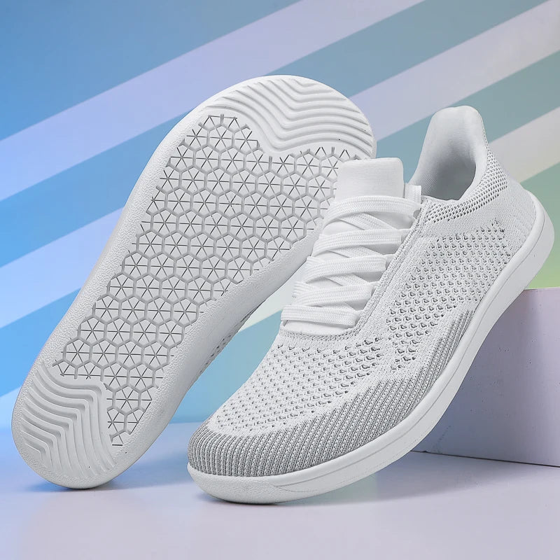 Plus Size 50 51 52 53 54 Wide Toe Box Barefoot Shoes Men Casual Mesh Shoes Minimalist Zero Drop Sneakers Breathable Big Foot