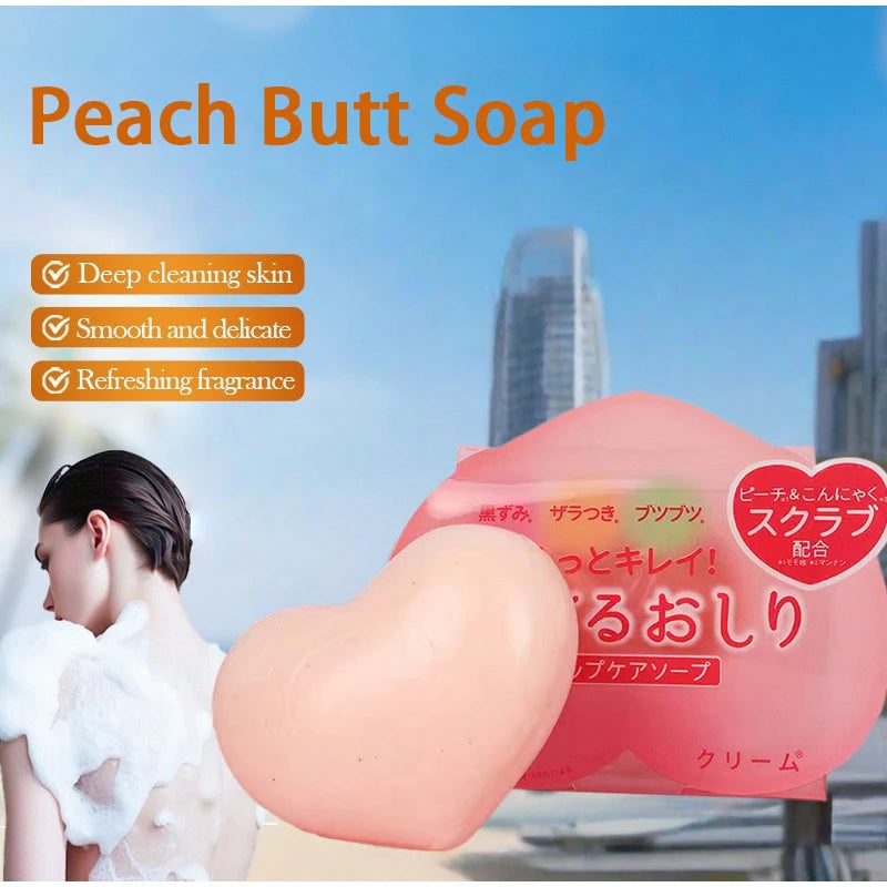 Peach Shaped Soap Bar:Intimate Area Underarm Hip Gentle Cleaning Exfoliation Brightening,Lighten Melanin Dull,Smooth Tender Skin