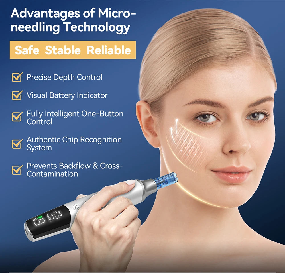 1PCS Original Dr. pen M9 Microneedling Pen 0.2mm 6 Speeds Type-C Charger 10 Cartridges Needle