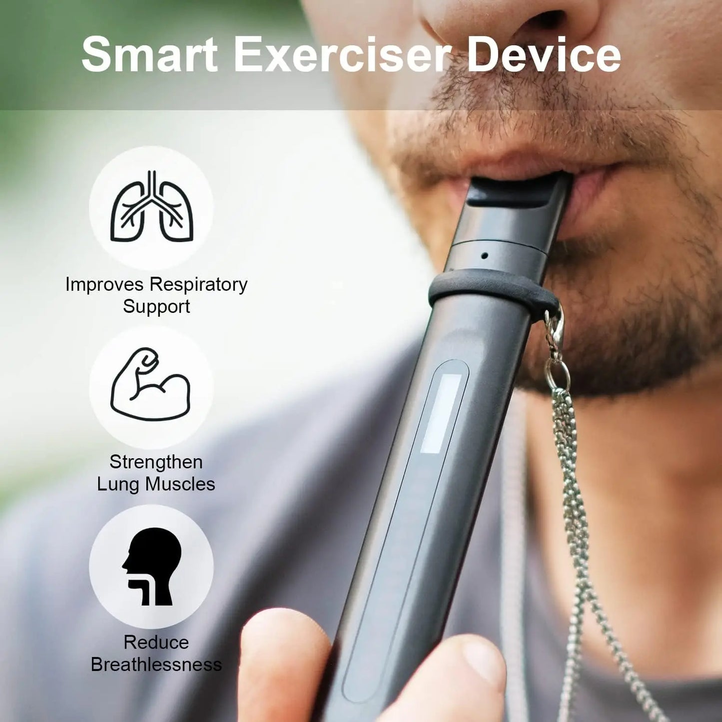 Breathing Training Device, Respiratory Muscle Training for Better Breathe, Guided Smart Breathing Exercise Assistant