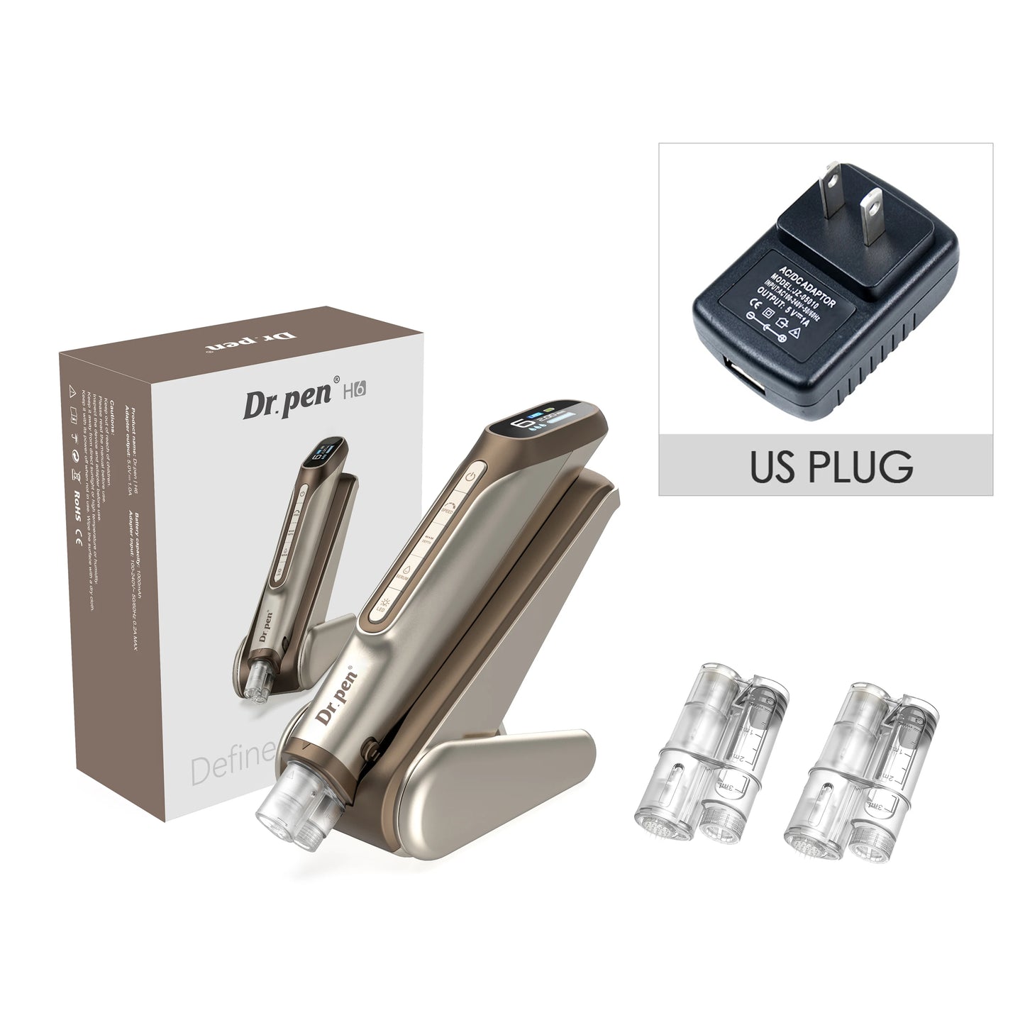 Dr. Pen H6 Derma Pen Advanced Serum Infusion Microneedling Pen with Light Therapy Needle length 0.25 MM