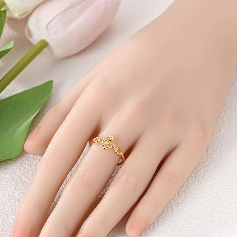 Original 925 Sterling Silver Sparkling Gold Plated Star Firefly Moon Ring For Women Girls Jewelry Birthday Anniversary Gifts