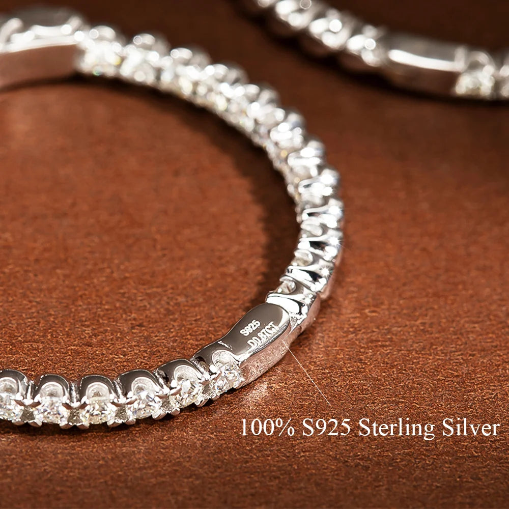 COSYA 1.8mm Full Moissanite Hoop Earrings For Women 100% S925 Silver 18K Gold Lab Diamond Earrings Wedding Fine Jewelry Gift