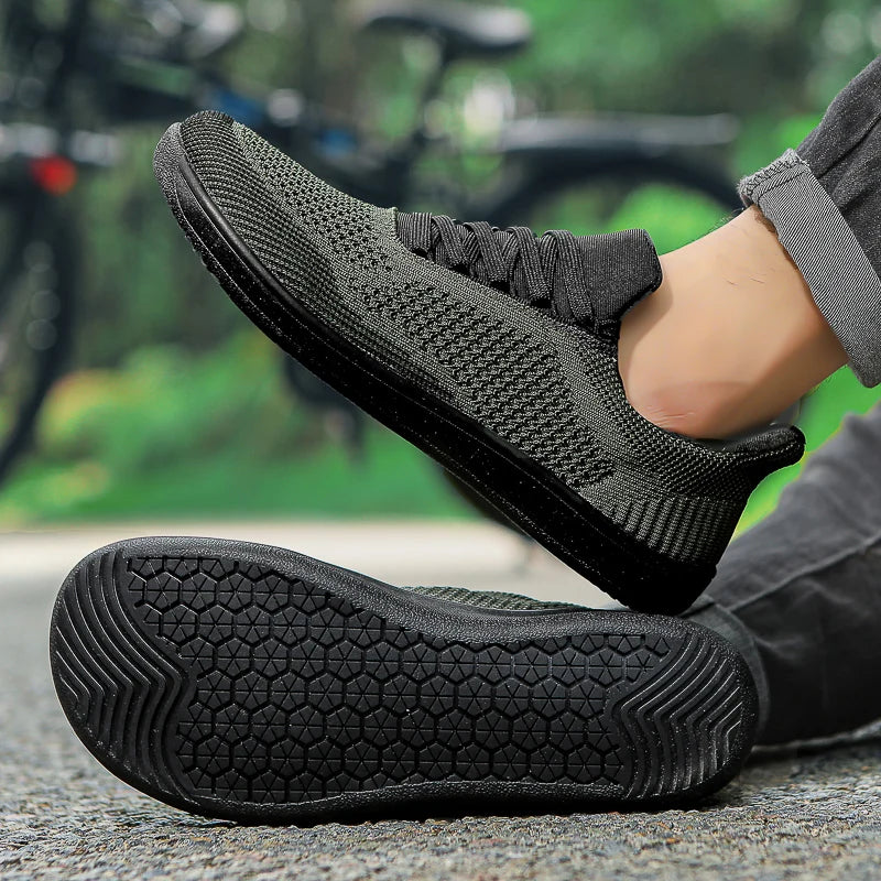 Plus Size 50 51 52 53 54 Wide Toe Box Barefoot Shoes Men Casual Mesh Shoes Minimalist Zero Drop Sneakers Breathable Big Foot