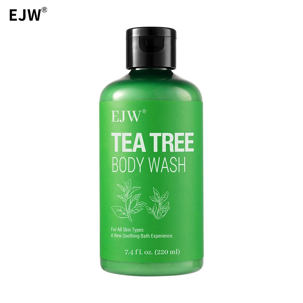 EJW Tea Tree Body Wash Odor-Control Shower Gel Back Acne Removal Long Lasting Moisturizing Skin Barrier Balancing Body Cleanser.