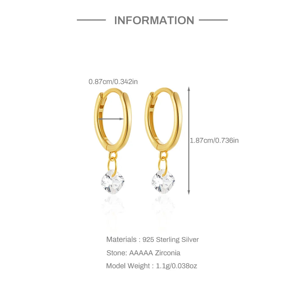 CANNER Eight Pointed Star Moon Tassel Zircon 925 Sterling Silver Drop Earrings For Women Ins Pearl Flower Minimalism Earrings